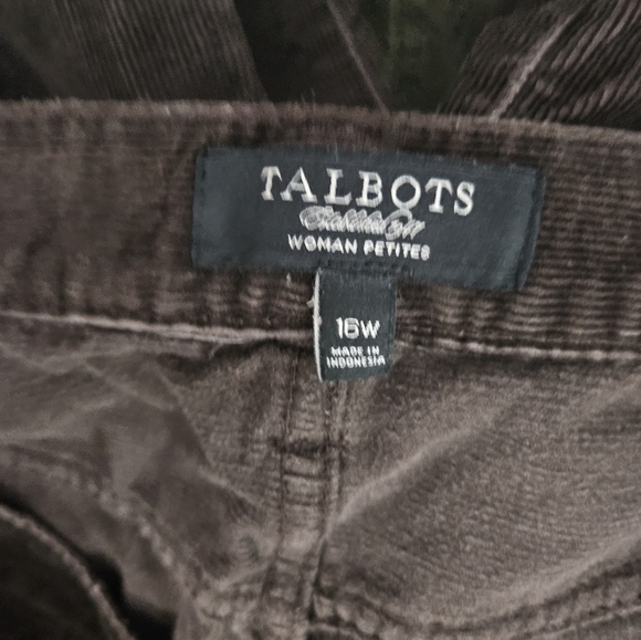 Talbots Plus Petite 16W Corduroy Signature Bootcut Pants Stretch Chocolate Brown - Picture 7 of 8
